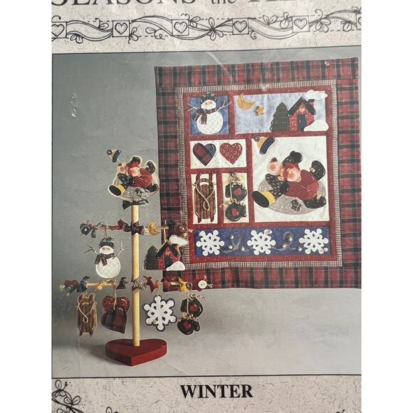 quilt pattern mini quilt blocks seasons of the heart winter quilt and tree - Picture 2 of 7